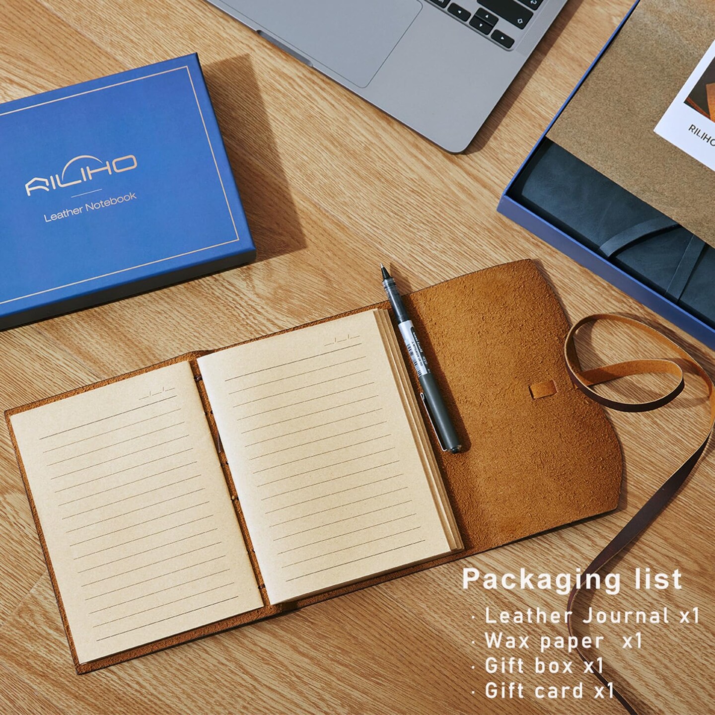 RILIHO Leather Journal for Women - Genuine Leather Journals for Writing 5x7.1 Inch, Diary for Women, Artist,Travel Journal,Red