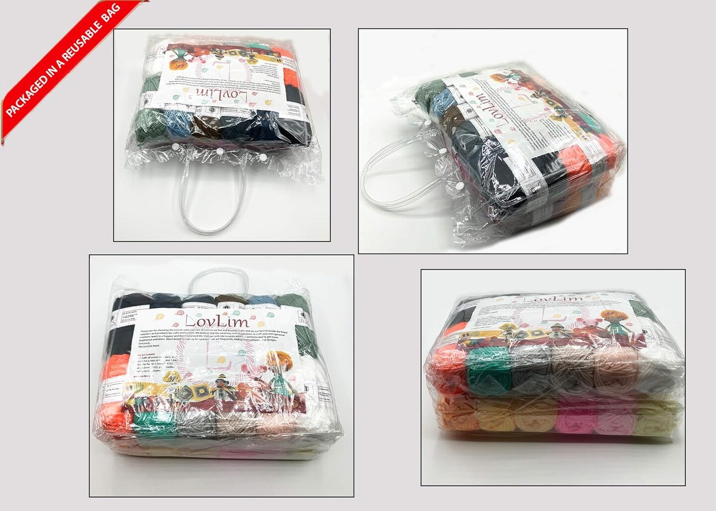 Crochet Yarn Kit – 24 Soft Cotton Yarn Skeins, 1500+ Yards, DK Weight for Crochet & Knitting – Amigurumi & Craft Starter Set with Free Patterns