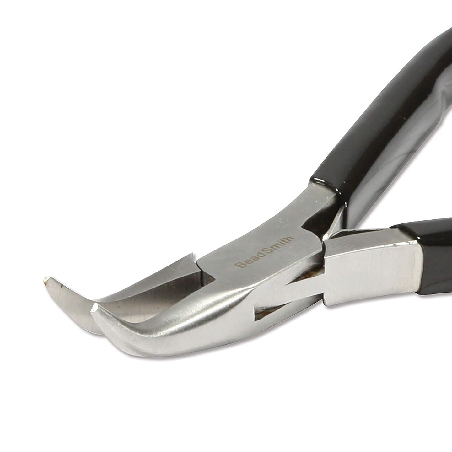 The Beadsmith Bent Chain Nose Pliers &#x2013; Extra Fine Tips &#x2013; 4.5 inches (114mm) &#x2013; PVC Grip Handle with Double Leaf Springs &#x2013; Jewelry Making Tool for Creating Bracelets, Earrings and Necklaces