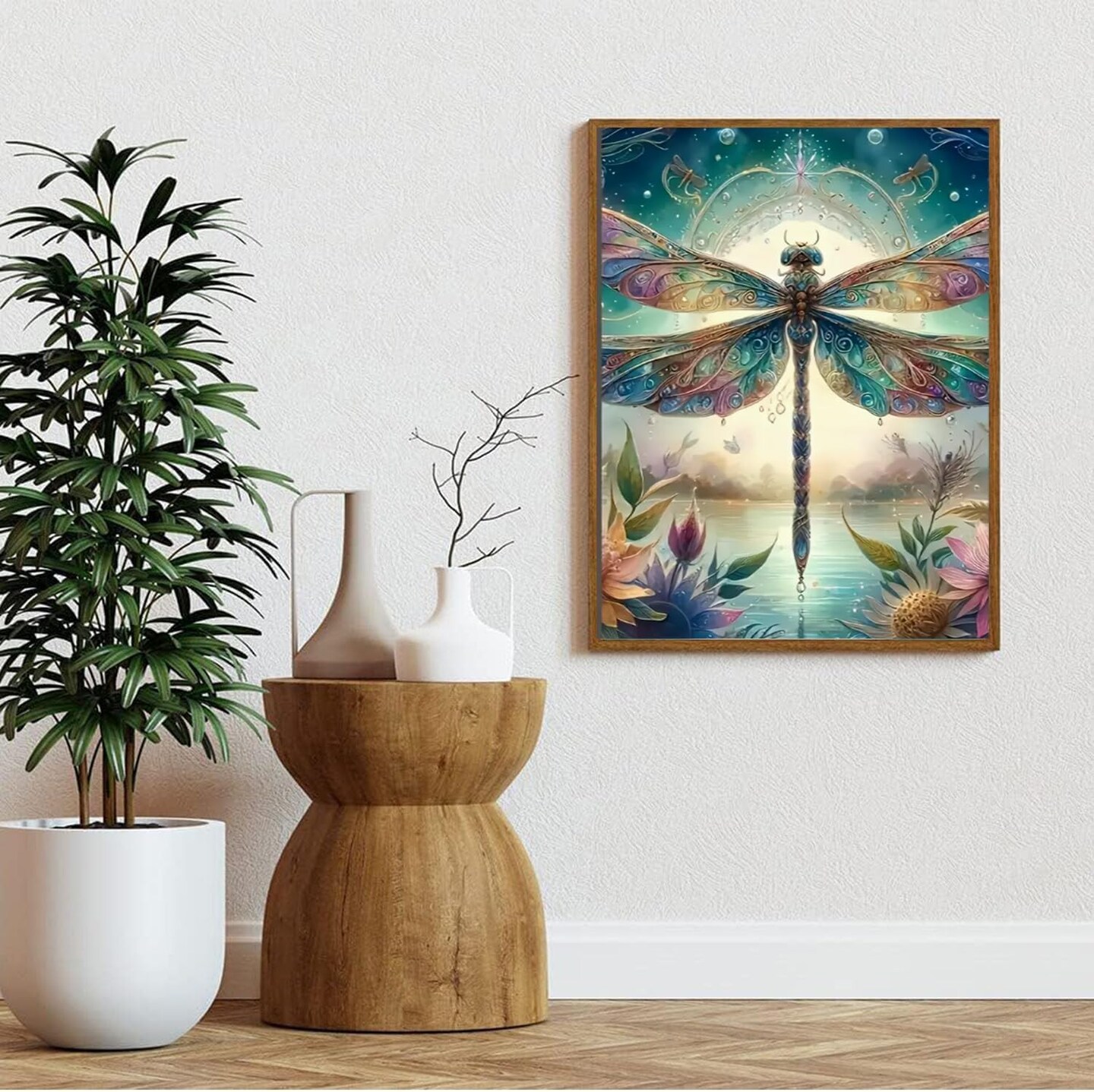 Dragonfly 5D Diamond Art Kits for Adults – Full Round Drill DIY Diamond Painting for Beginners, Gem Art Wall Decor, 12x16 Inch