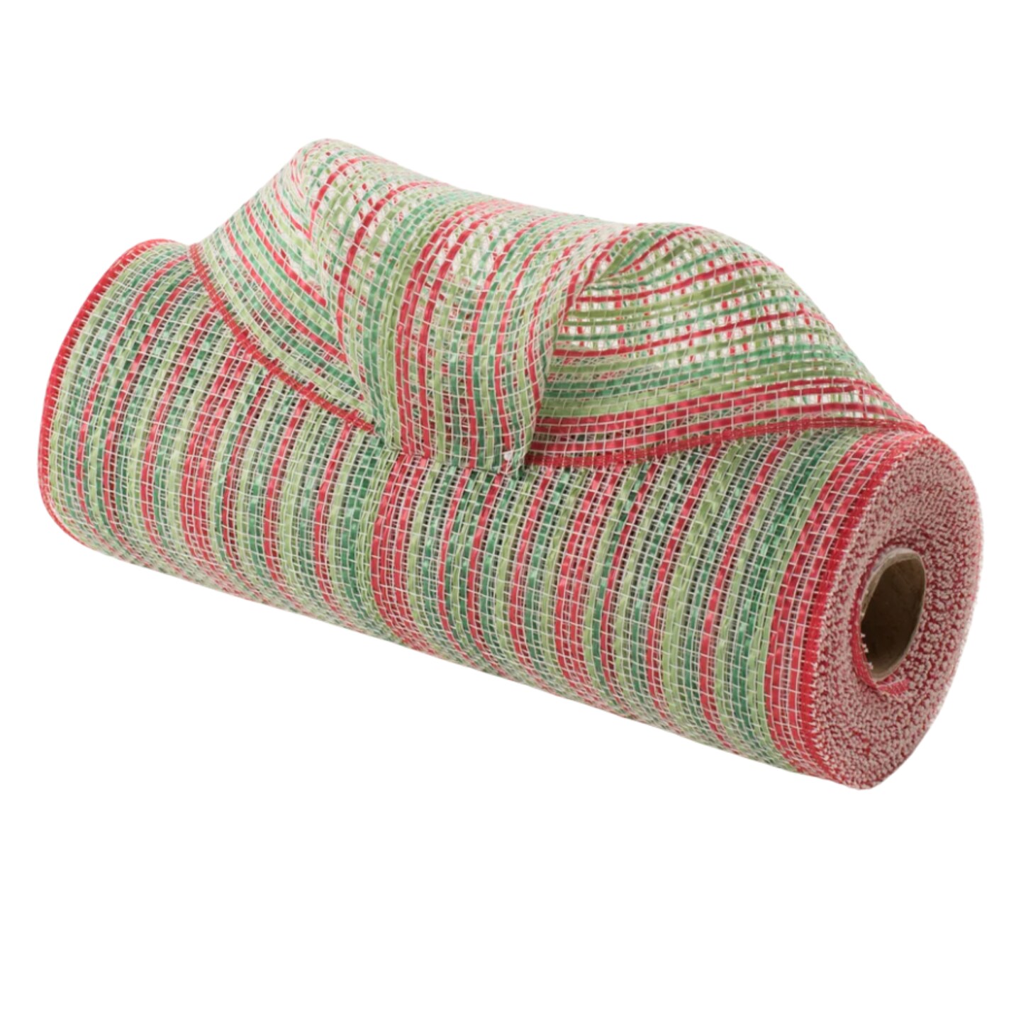 10&#x22; Vertical Multicolor Stripe Mesh: Red/Lime/Emerald/White