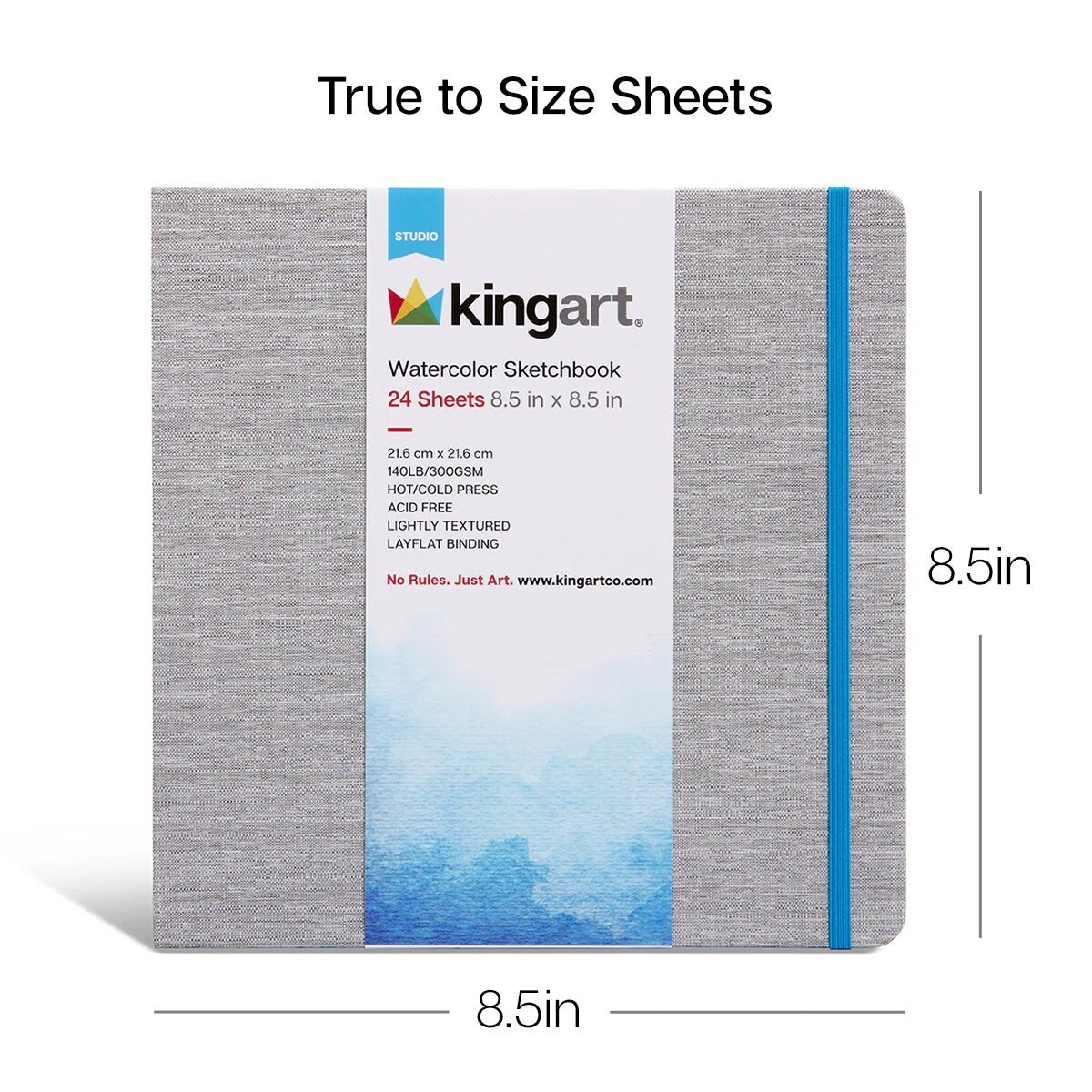 KINGART&#xAE; Watercolor Paper Sketchbook 8.5x8.5 24 Pages
