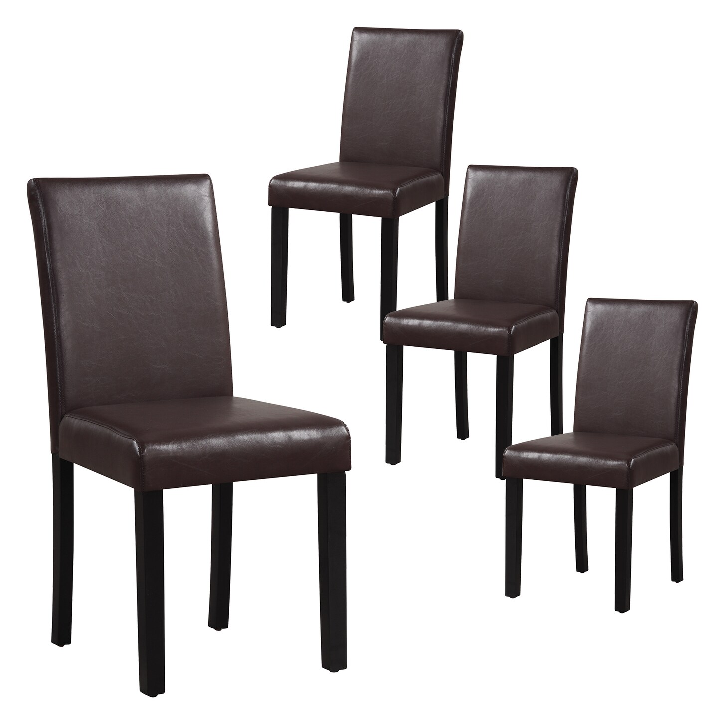 Dining Chair Set of 4 Upholstered Kitchen Dinette Chairs with Wood Frame