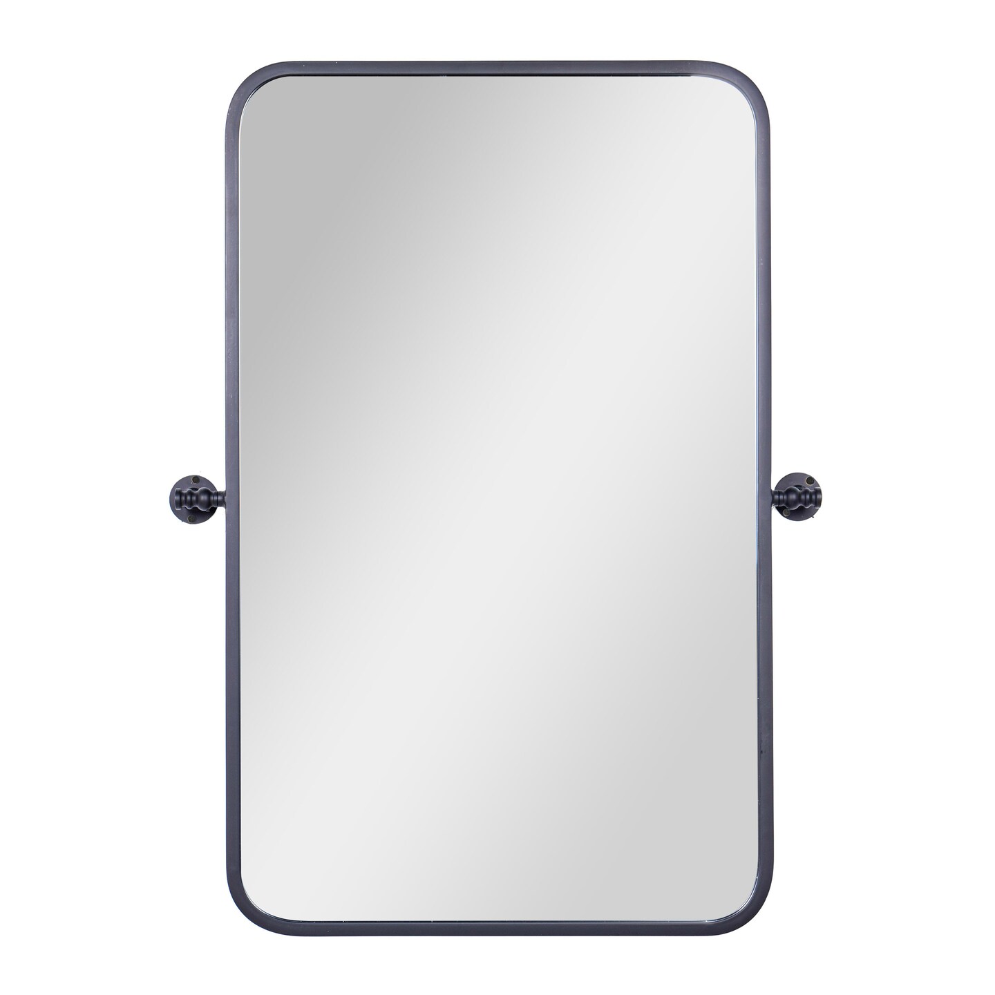 Emma and Oliver Mason Pivot Wall Mirror with Slim Frame and Silver Backed Glass for Clarity for Bathrooms