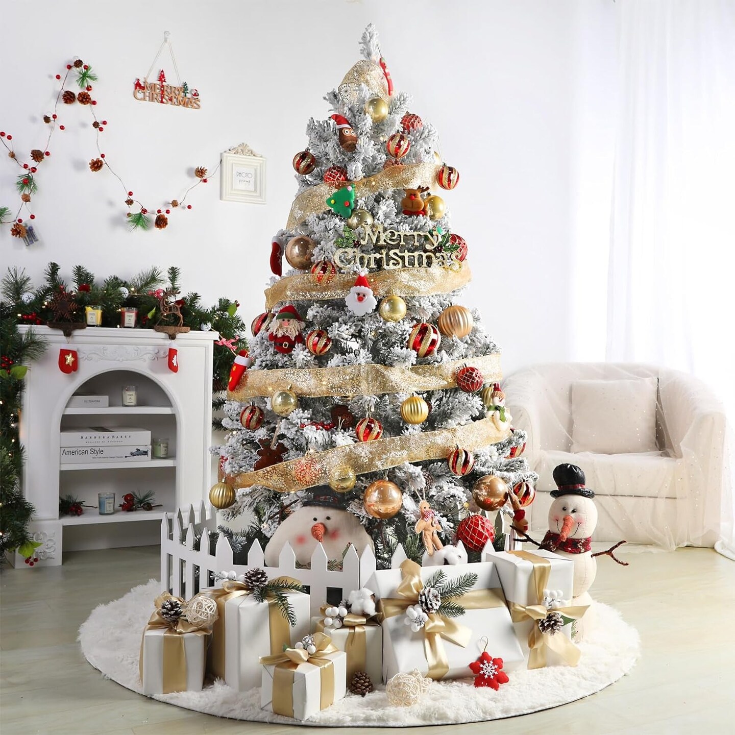 30Ct 2.36 Inch Christmas Tree Balls Ornaments, Colored Shatterproof Plastic Decorative Baubles for Xmas Tree Decor Holiday Party Wedding Decoration (Red &#x26; Gold, 60Mm)