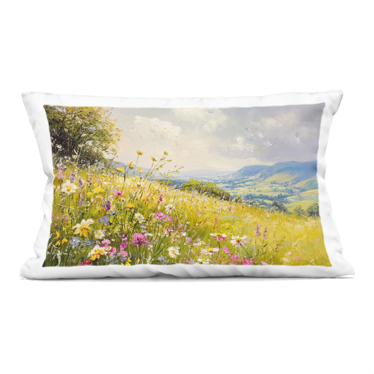 Stupell Industries Scenic Wildflower Hill Decorative Printed Throw Pillow design by LSR Creative Studio, 14 x 7 x 20