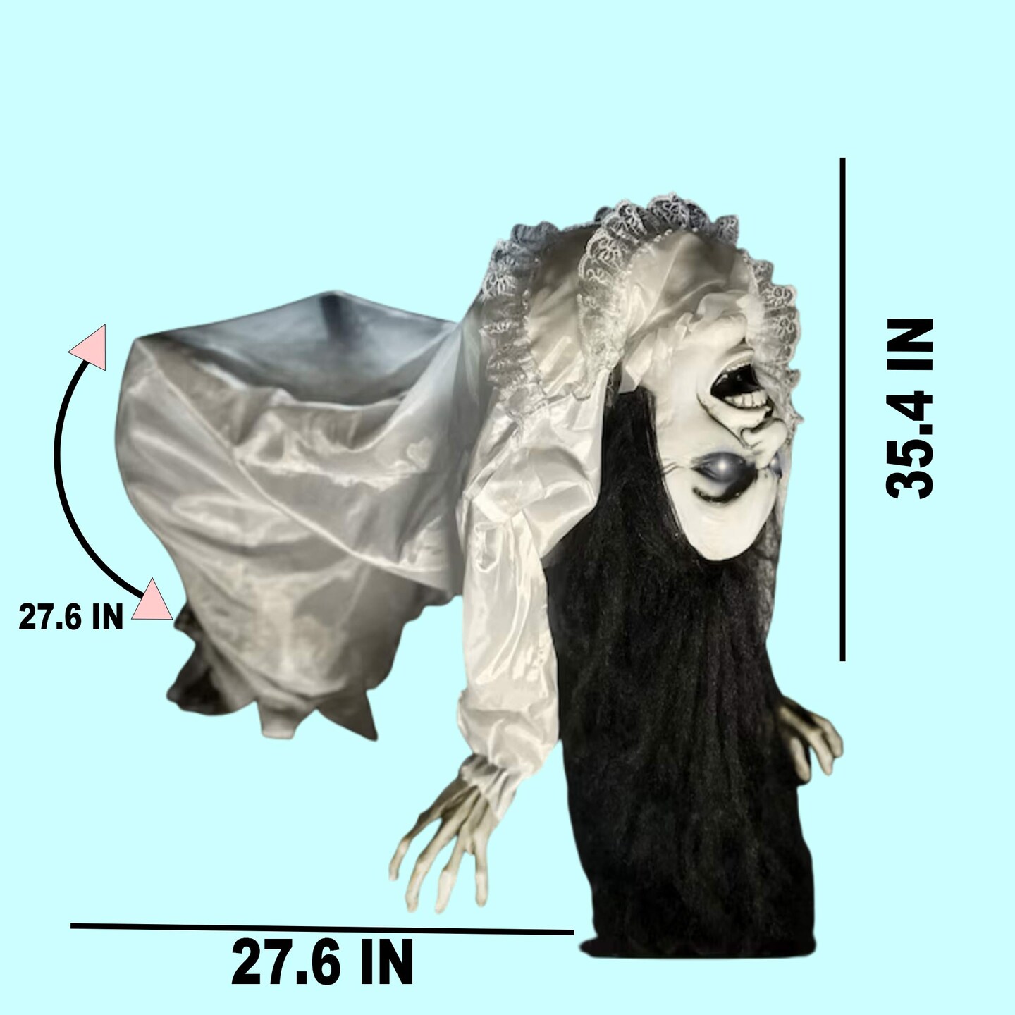 2.95-ft Motion Activated Lighted Demon Animatronic &#x2013; Talking Halloween Prop Decoration