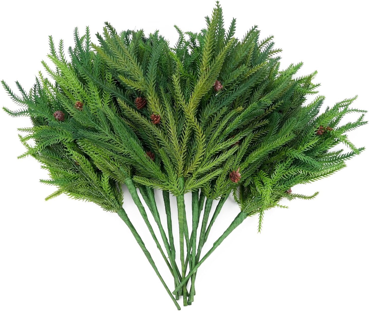 12 Pcs Christmas Garland Norfolk Pine Branches With Lights