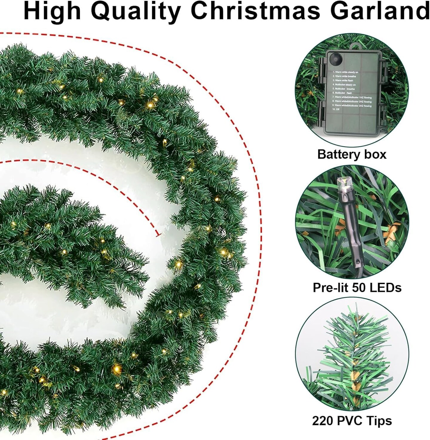 Christmas Garland with Lights