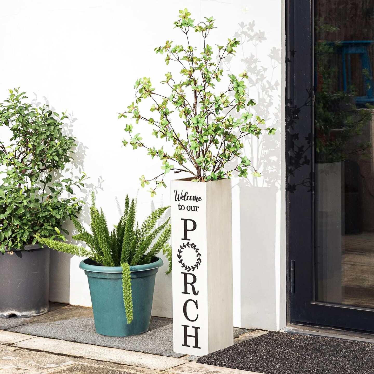 30&#x22;H Wooden WELCOME Porch Sign(white porch)