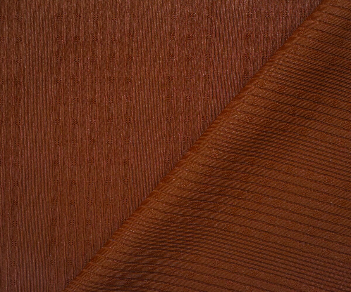 Brown Polyester Stretch Spandex Multi Rib Knit Fabric By the Yard