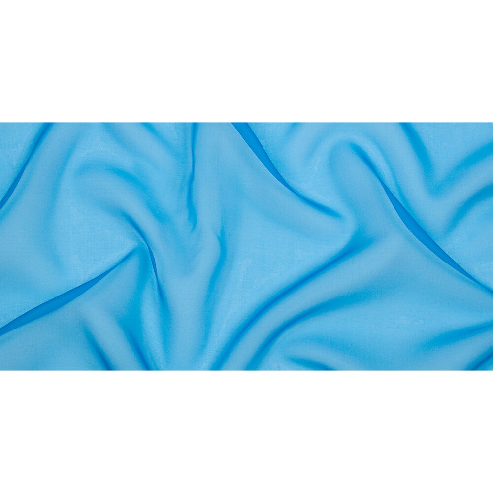 1 Yard Sheer Directoire Blue Silk Organza Fabric Lightweight Material for Evening Gowns 44 Inch Width
