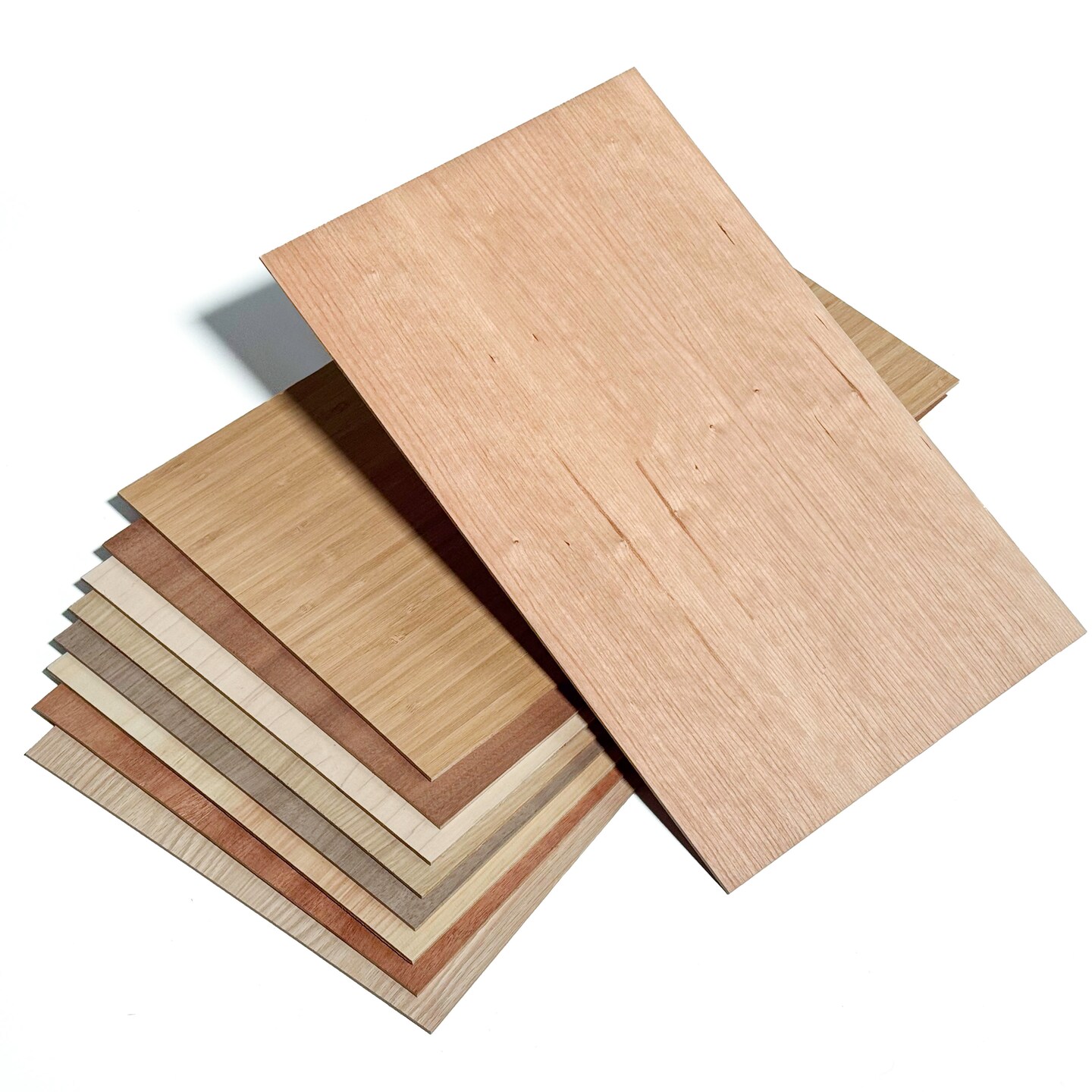6mm or 3mm, 12”x19” Premium Unfinished or Finished Two Sided with MDF Core, Glowforge Ready | Walnut, Cherry, Maple, Red Oak, White Oak, Alder, Pine, Cedar, Sapele, Mahogany, Hickory, Bamboo