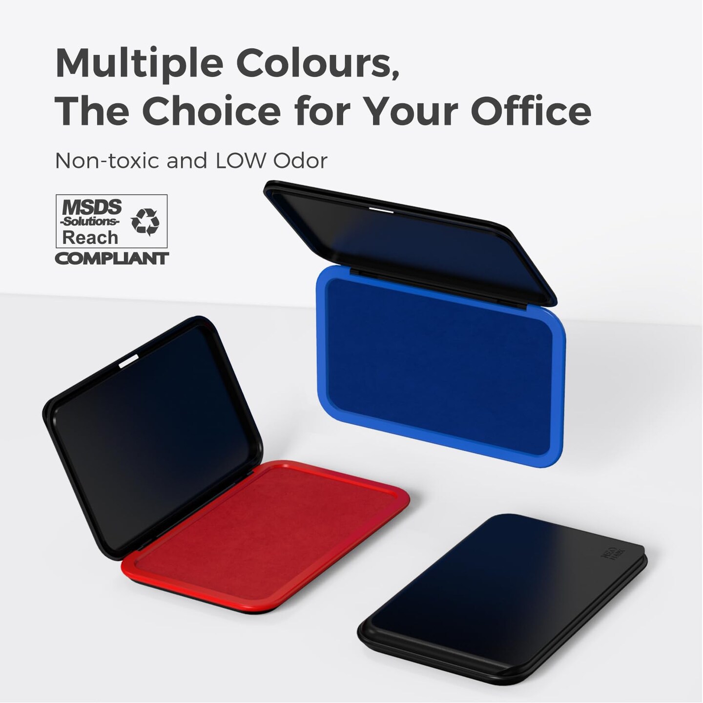 NEO MARK Large Stamp Pad - 3.50"x 6.25", Magnetic Lid, Premium Quality Felt Stamp Pad (Blue)