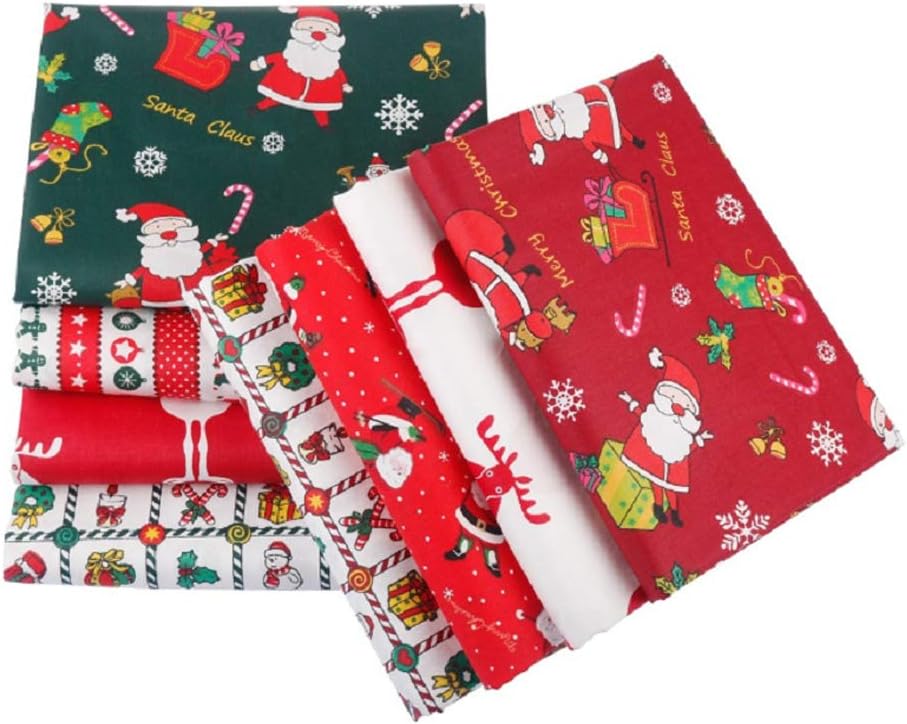 8PCS Christmas Cotton Fabric Squares - 20&#x22; x 20&#x22;