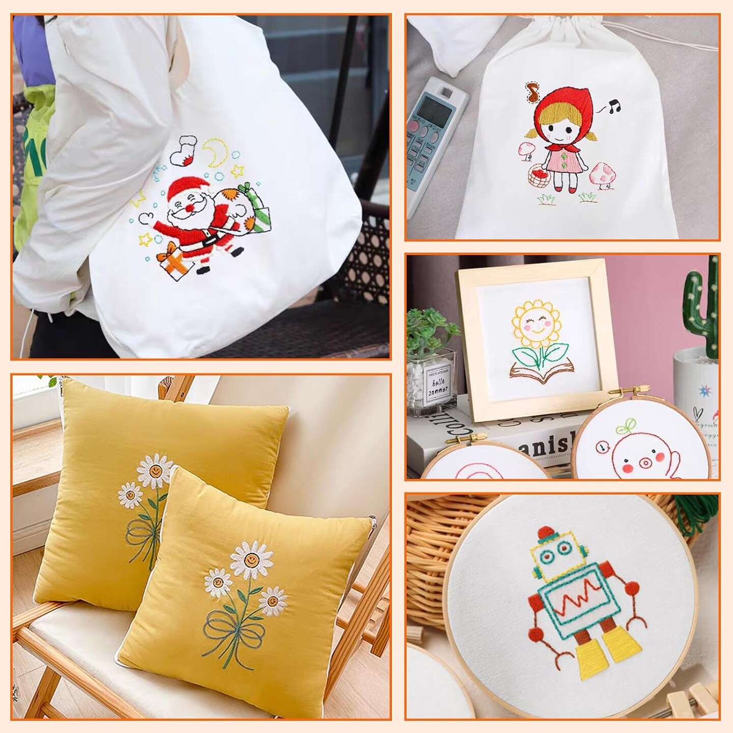 10 PCS Embroidery Fabric, Pre-Cut White Natural Cotton Embroidery Cloth Fabric
