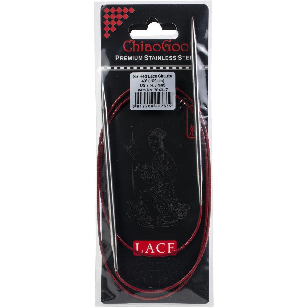 ChiaoGoo Red Lace 40&#x22; Stainless Circular Knitting Needles - Sizes US 0/2mm to 17 / 12.75mm