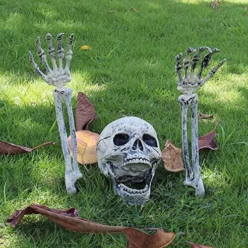Kitcheniva Halloween Realistic Skull Skeleton Head Human Hand