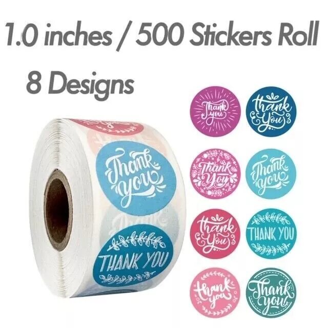 Kitcheniva 500 Pcs Holiday Thank You Stickers
