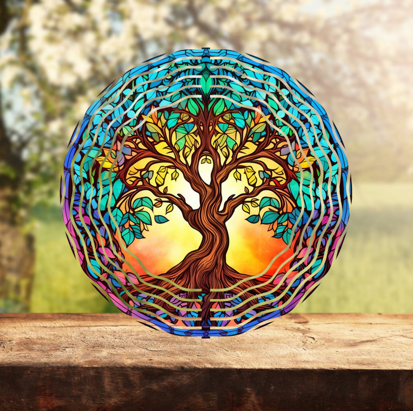 2025 Handmade Stained Glass Spinners, Dancing Pattern For Stained Glass Spinners Dancing Pattern Stained Glass Spinner Memphis Melody Kinetic Acrylic Wind Spinner Sun Catchers Indoor Window Gar