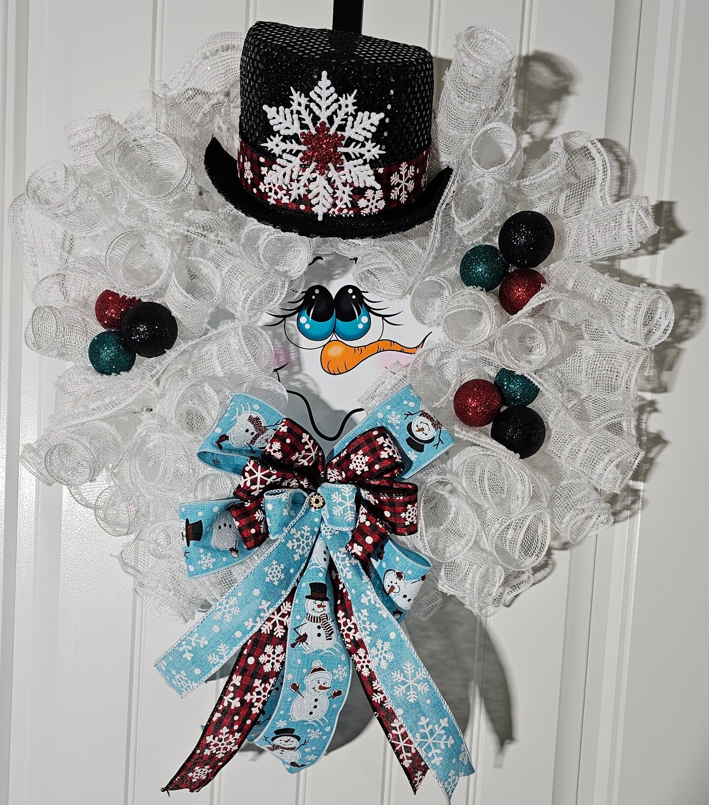 Lighted Snowman Wreath product 4