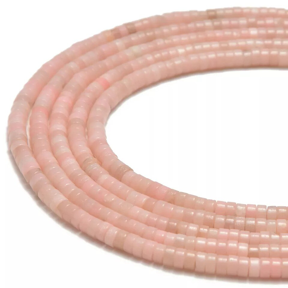 Chinese Pink Opal Heishi Disc Beads Size 2x4mm 15.5&#x27;&#x27; per Strand