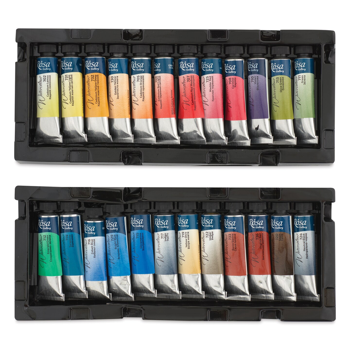 Rosa Gallery Watercolor Paint Tubes - Set of 24, Classic, 10 ml