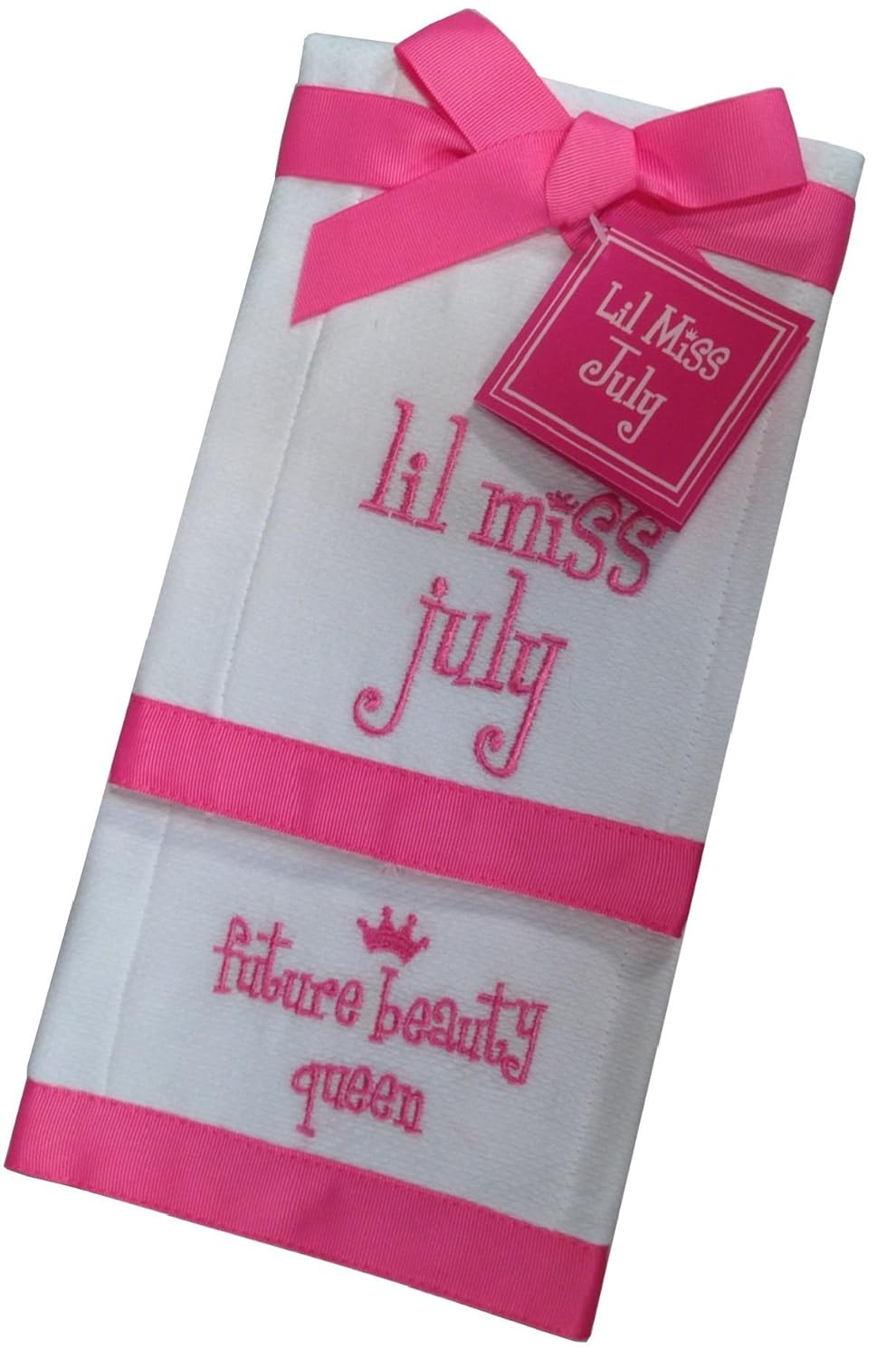 Lil Miss July &#x26; Future Beauty Queen Baby Girl Burping Cloths Gift Set