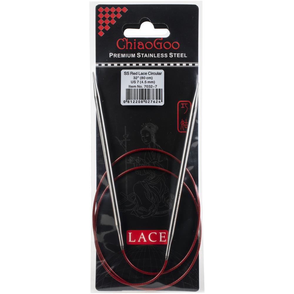 ChiaoGoo Red Lace 32" Stainless Circular Knitting Needles - Sizes US 0/2mm to 19 / 15mm
