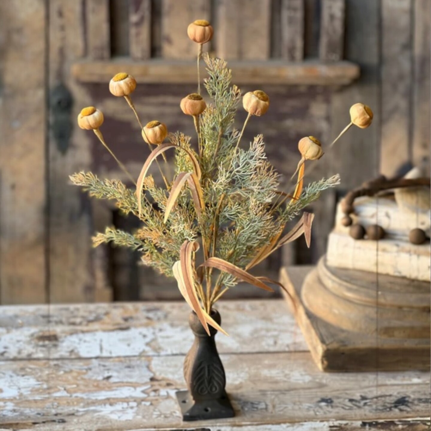 Poppy Pod with Stem | 22&#x22; , Set of 2 &#x2013; Decorative Faux Floral Accent (Two Colors) - Holiday Tree