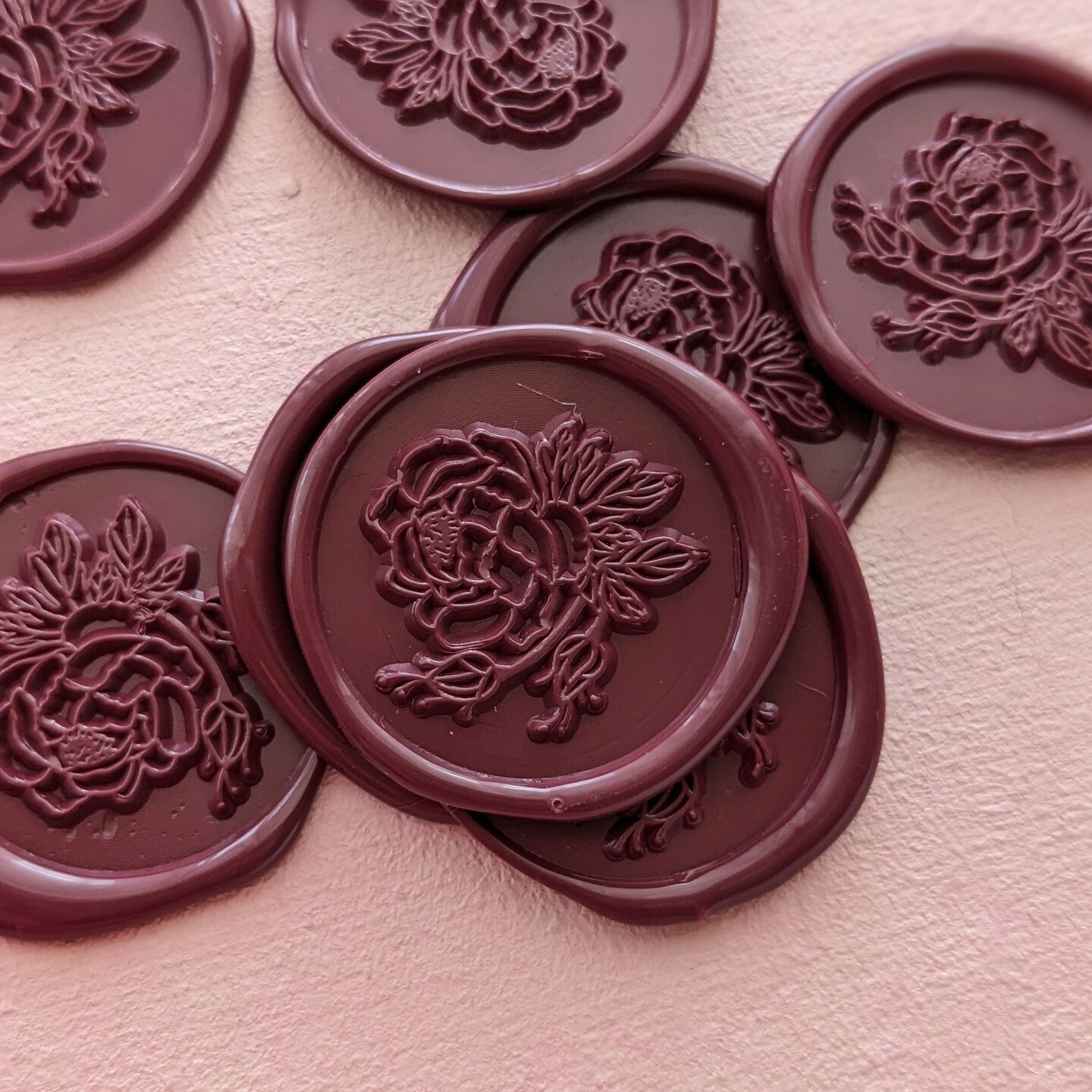 Burgundy Peony Wax Seals