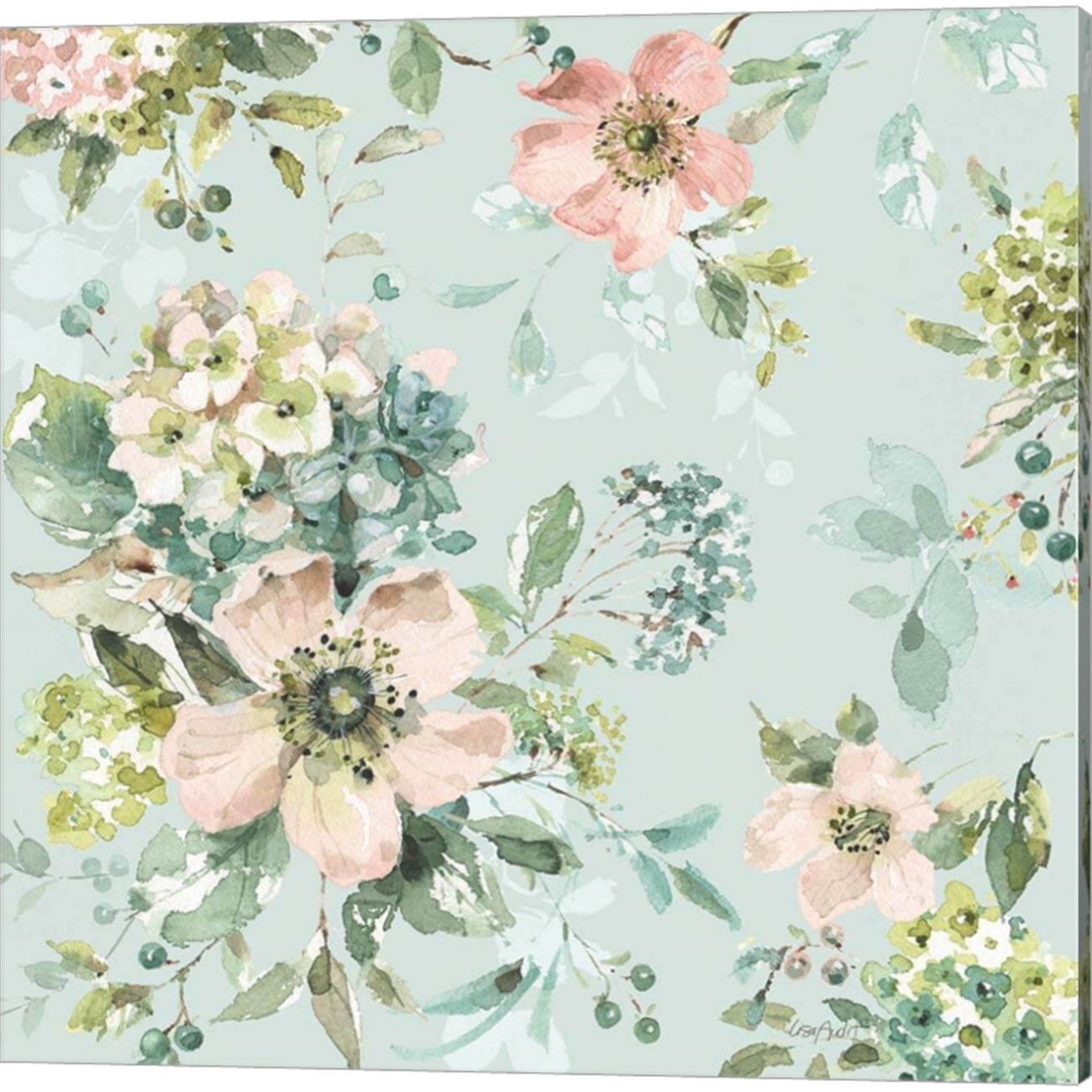Mint Crush on Mint B by Lisa Audit 14&#x22; x 14&#x22; Canvas Wall Art (Set of 2)