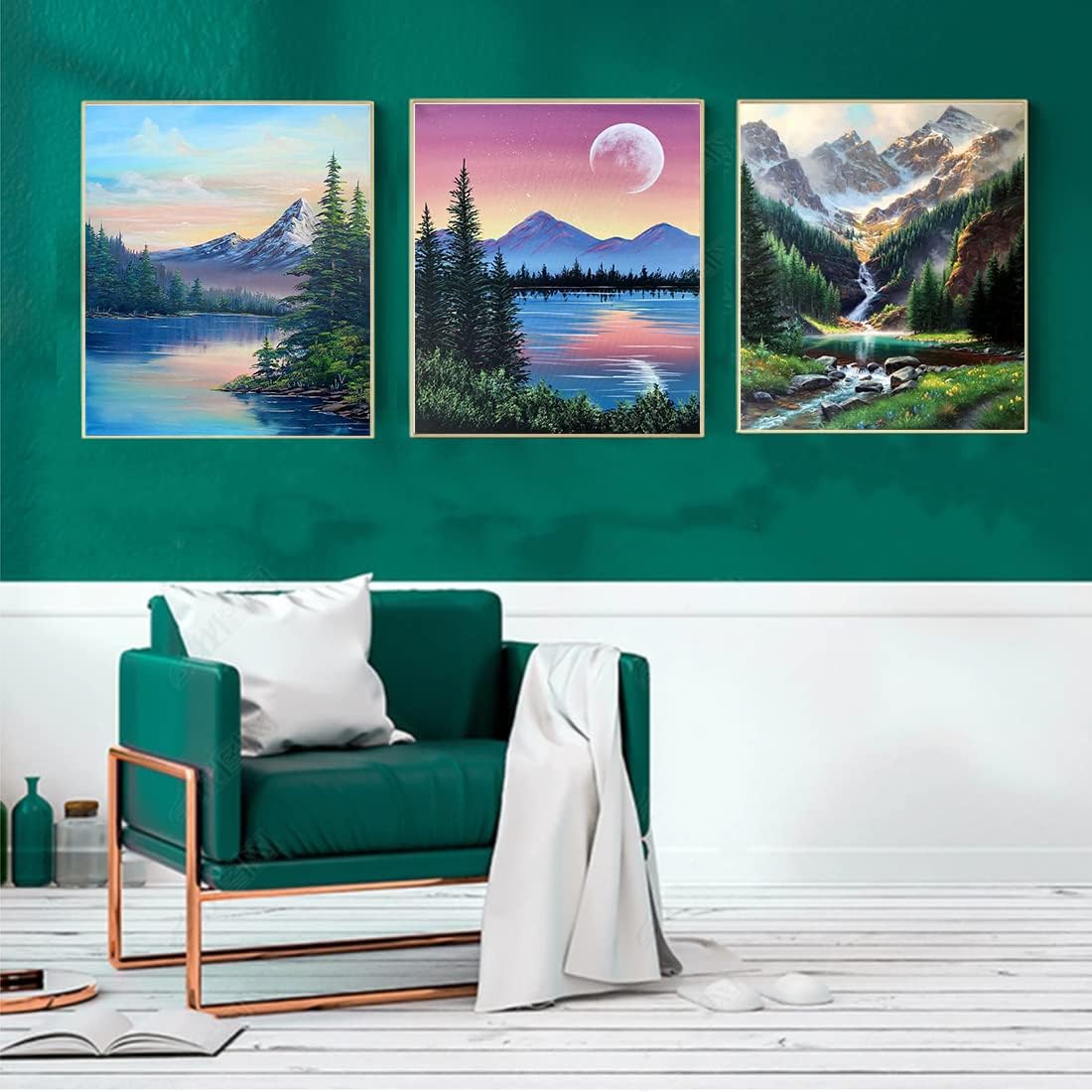 Diamond Painting Pack of 6 Adult 5D Diamond Painting Kit, DIY Full Diamond Art Kit with Diamond Painting Crystal Cross Stitch Cartoon Picture Art and Craft for Beginners. 12x16 inches (Landscape)