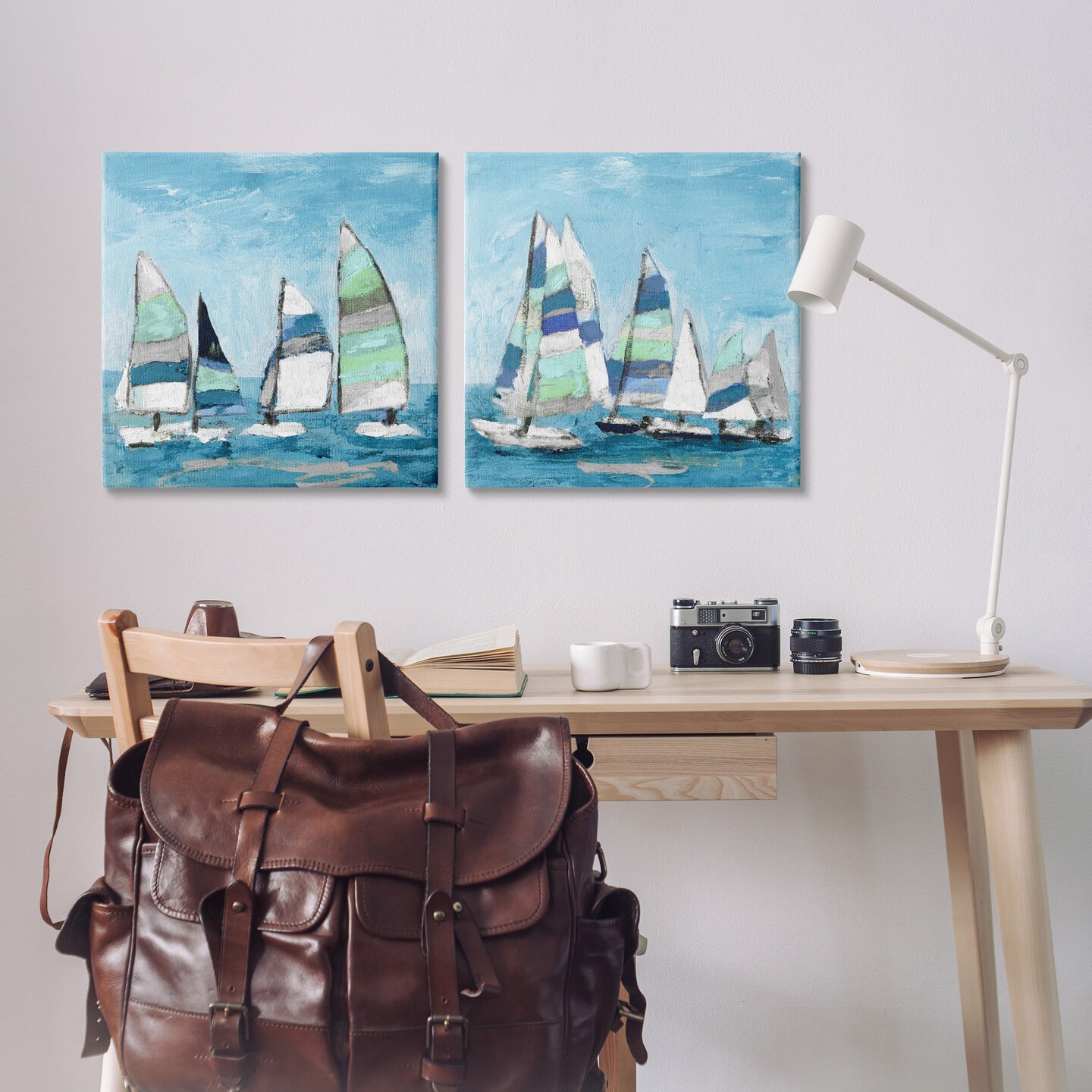 Stupell Industries Soothing Sailboats Drifting Marina Canvas Wall Art