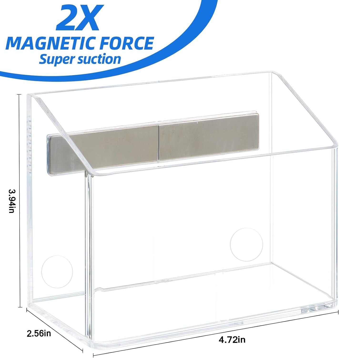 Magnetic Glass Whiteboard Accessory Holder for Markers, Pens, Pencils - Fridge, Lockers, Whiteboards - Transparent, 1 Pack
