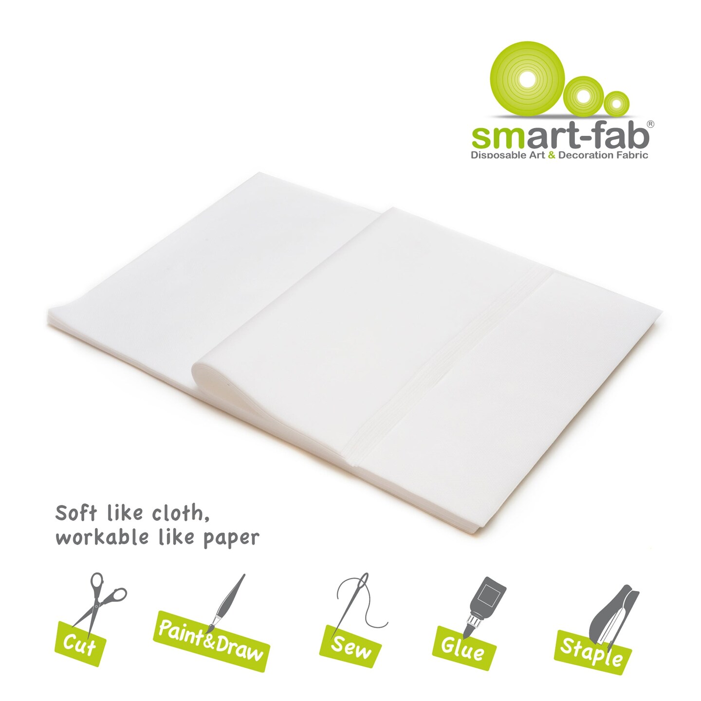 Art &#x26; Decoration Fabric Sheets, 12&#x22; x 18&#x22;, White, 45 Sheets