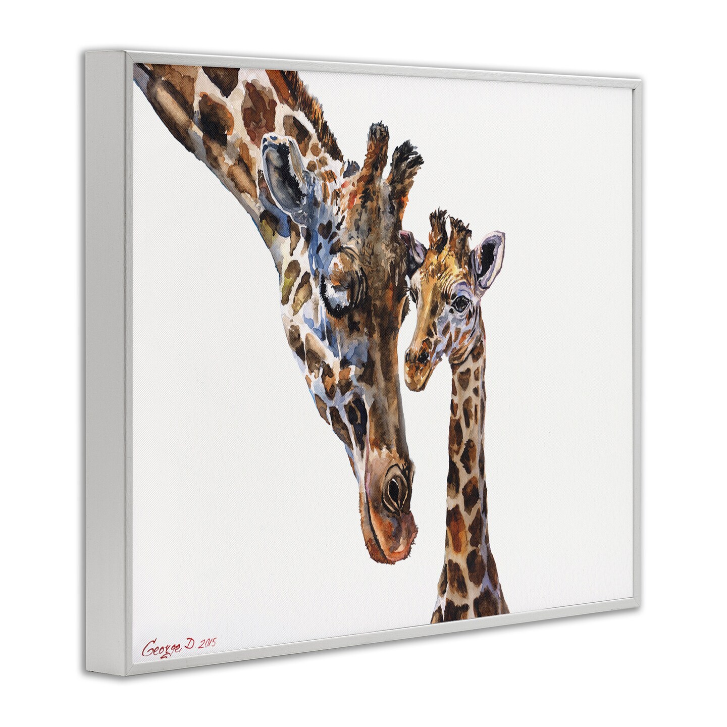 Stupell Industries Baby Giraffe Animal Watercolor Framed Giclee Art