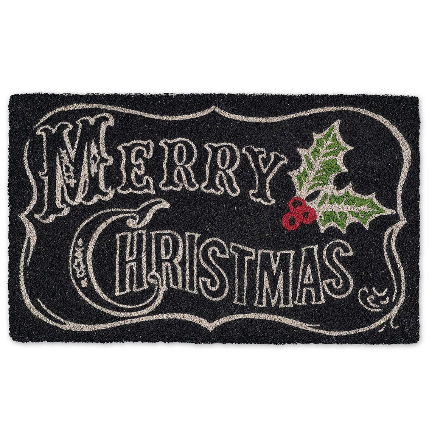 Contemporary Home Living Black and White Merry Christmas Chalkboard Doormat 18&#x22; x 30&#x22;