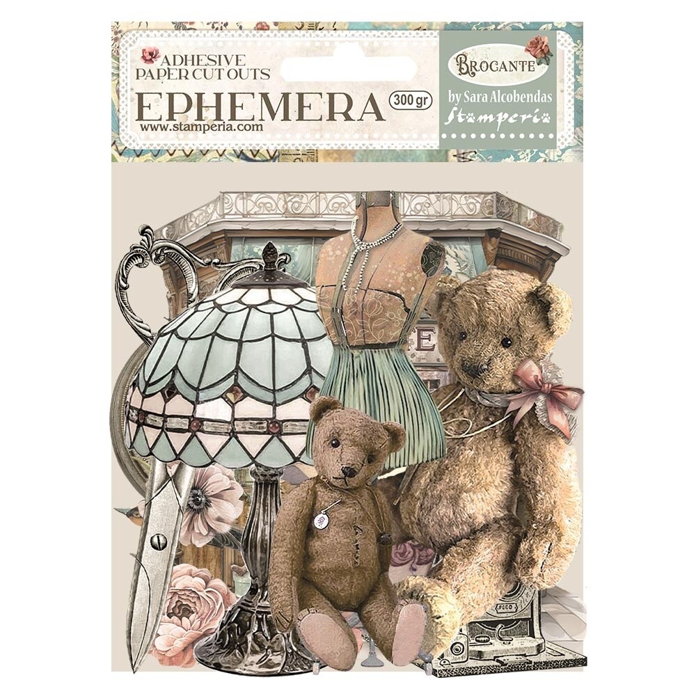 Stamperia Cardstock Ephemera Adhesive Paper Cut Outs-Brocante Antiques