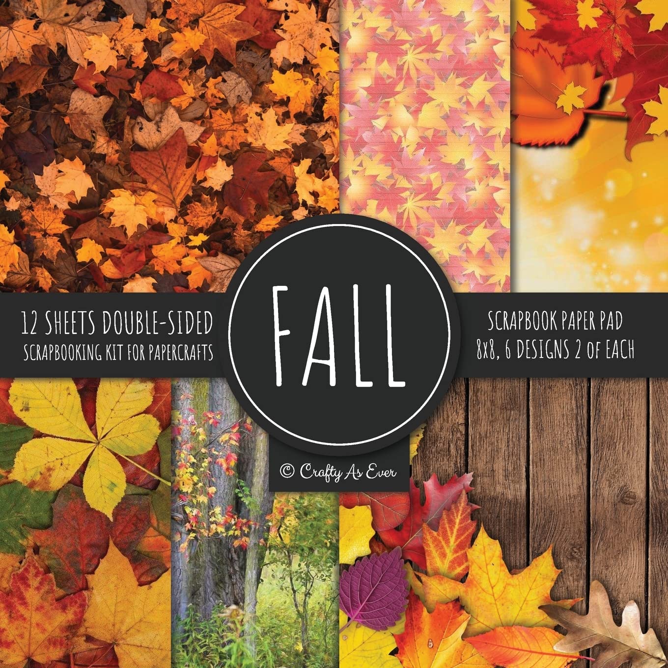Fall Scrapbook Paper Pad 8x8 Scrapbooking Kit for Papercrafts, Cardmaking, Printmaking, and DIY Crafts with Nature Themed Designs, Borders, Backgrounds, and Patterns