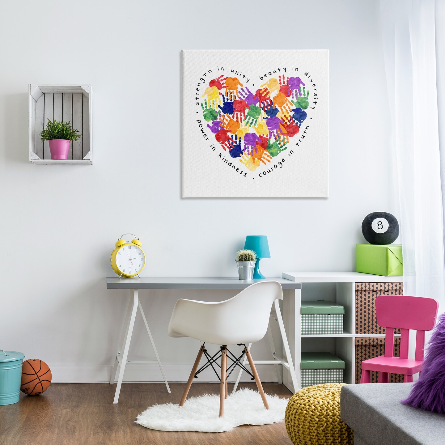 Stupell Industries Strength In Unity Handprint Heart Canvas Wall Art