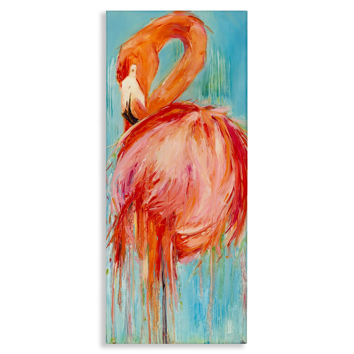 Stupell Industries Bold Abstract Flamingo Painting Canvas Wall Art