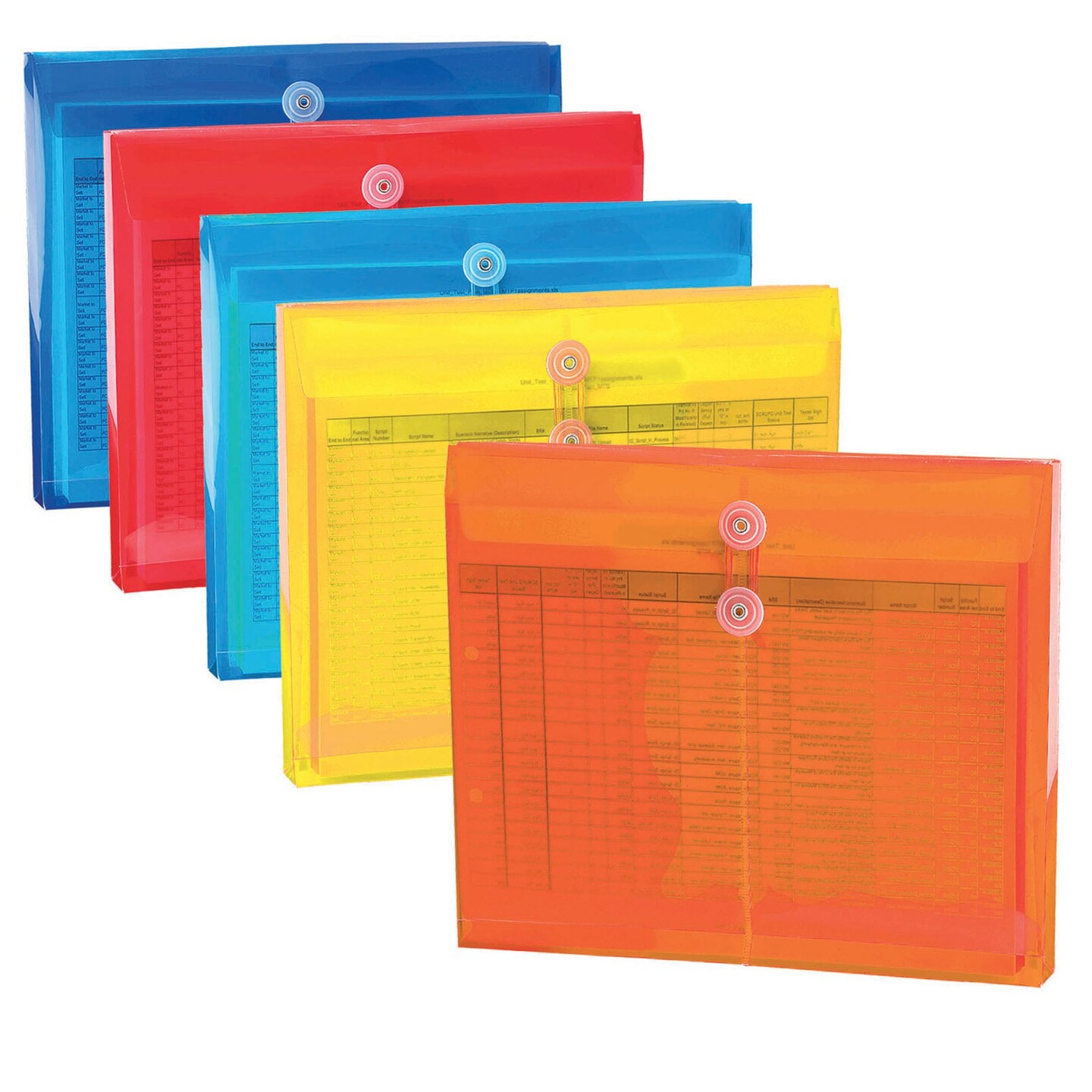 Project Envelope, 1-1/4&#x22; Expansion, String-Tie Closure, Side Load, Letter Size, Pack of 5