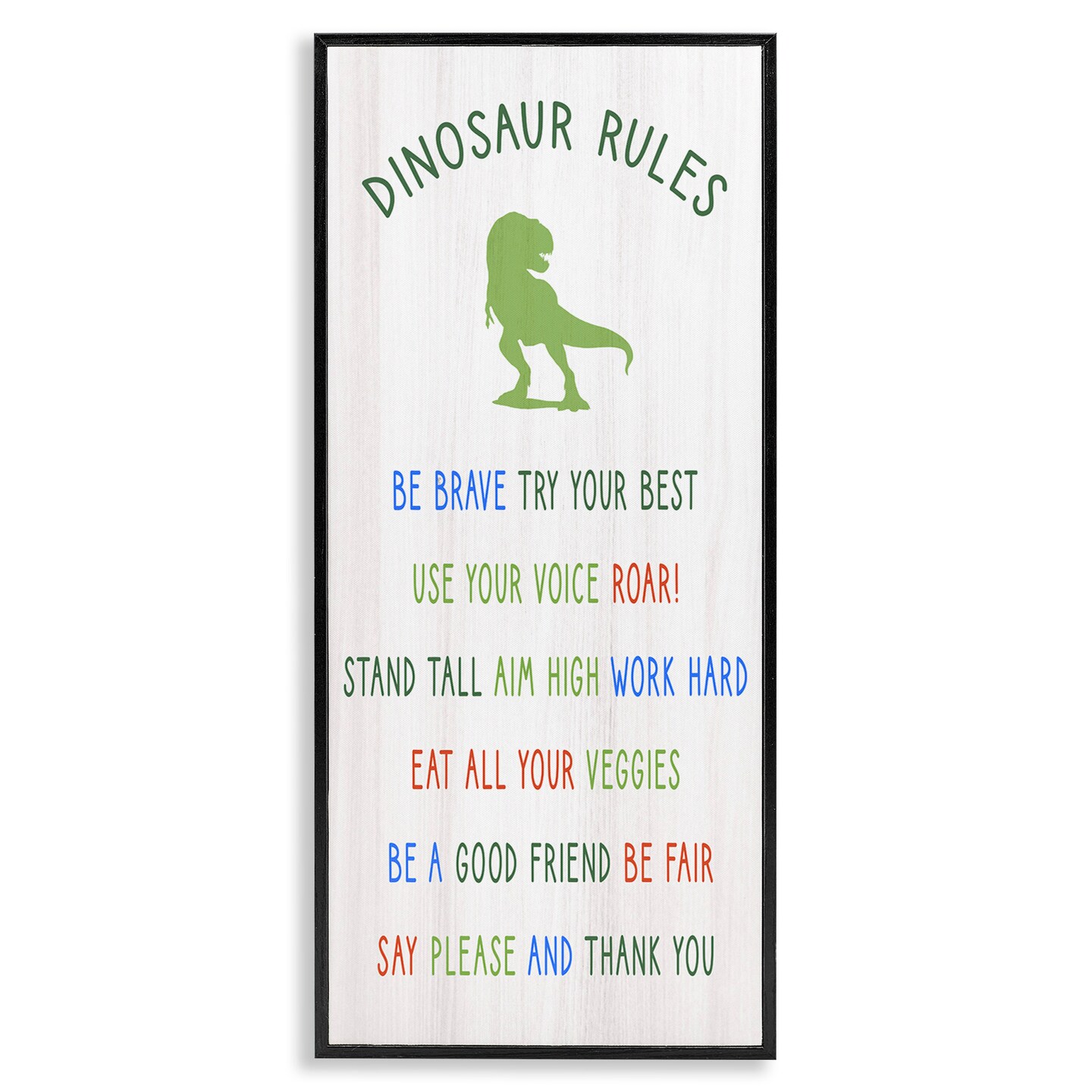 Stupell Industries Dinosaur Rules Kids List Framed Giclee Art