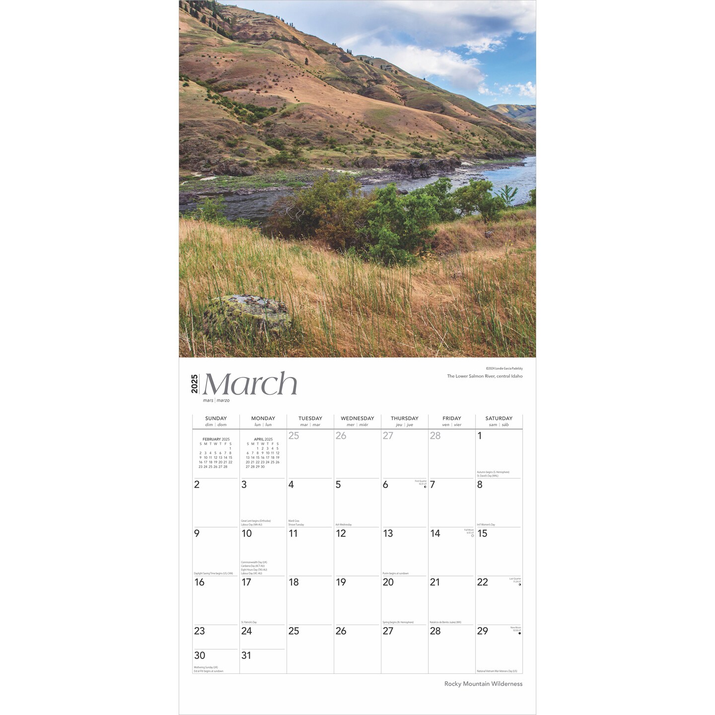 Rocky Mountain Wilderness | 2025 12 x 24 Inch Monthly Square Wall Calendar | Plastic-Free | BrownTrout | USA United States of America Scenic Nature