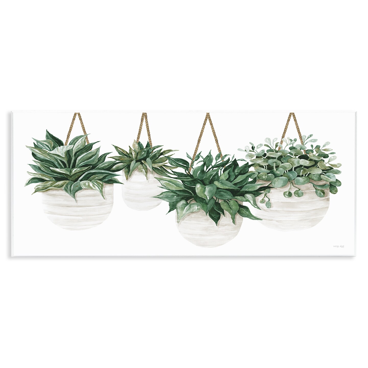 Stupell Industries Hanging Planters House Plants Wall Plaque Art