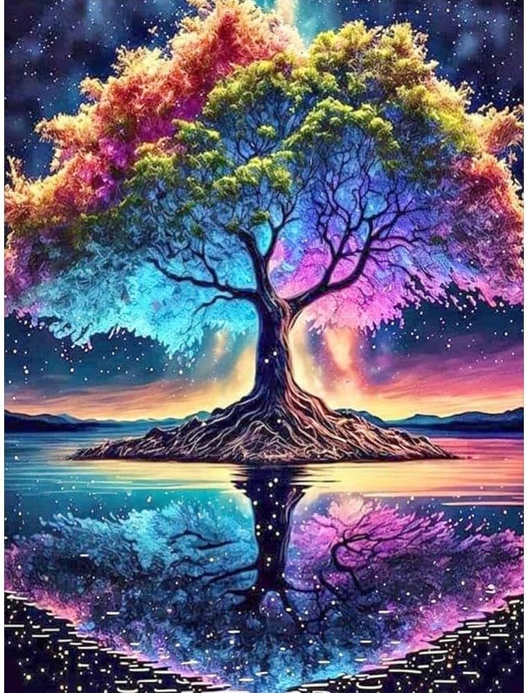 DIY 5D Diamond Painting Kits for Adults Diamond Art Kits B10045: Tree of Life Diamond Painting Full Drill Crystal Rhinestone Embroidery Craft Kits for Home Wall Decor Gifts.