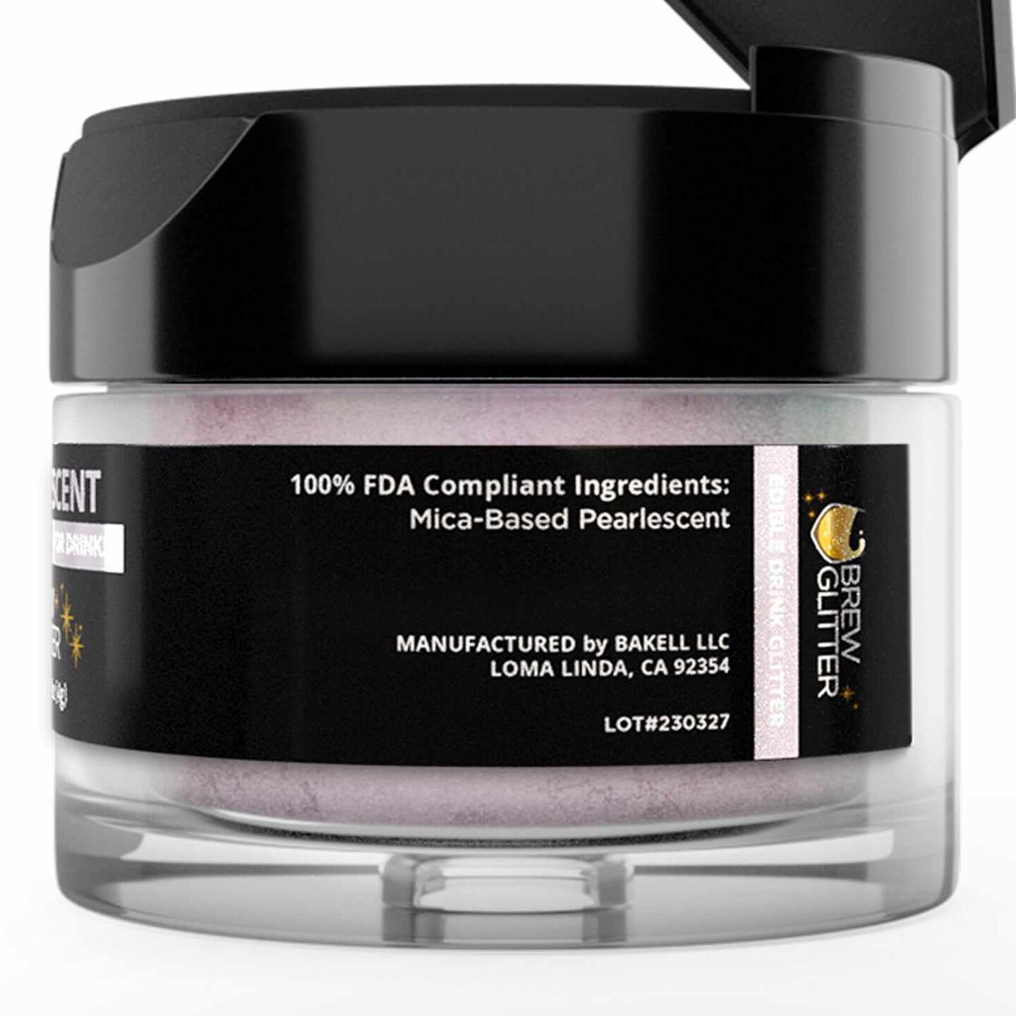 Brew Glitter - Pink Iridescent Edible Drink Glitter (4g, x1 Flip-Cap Jar) for Beer, Cocktails and Beverages