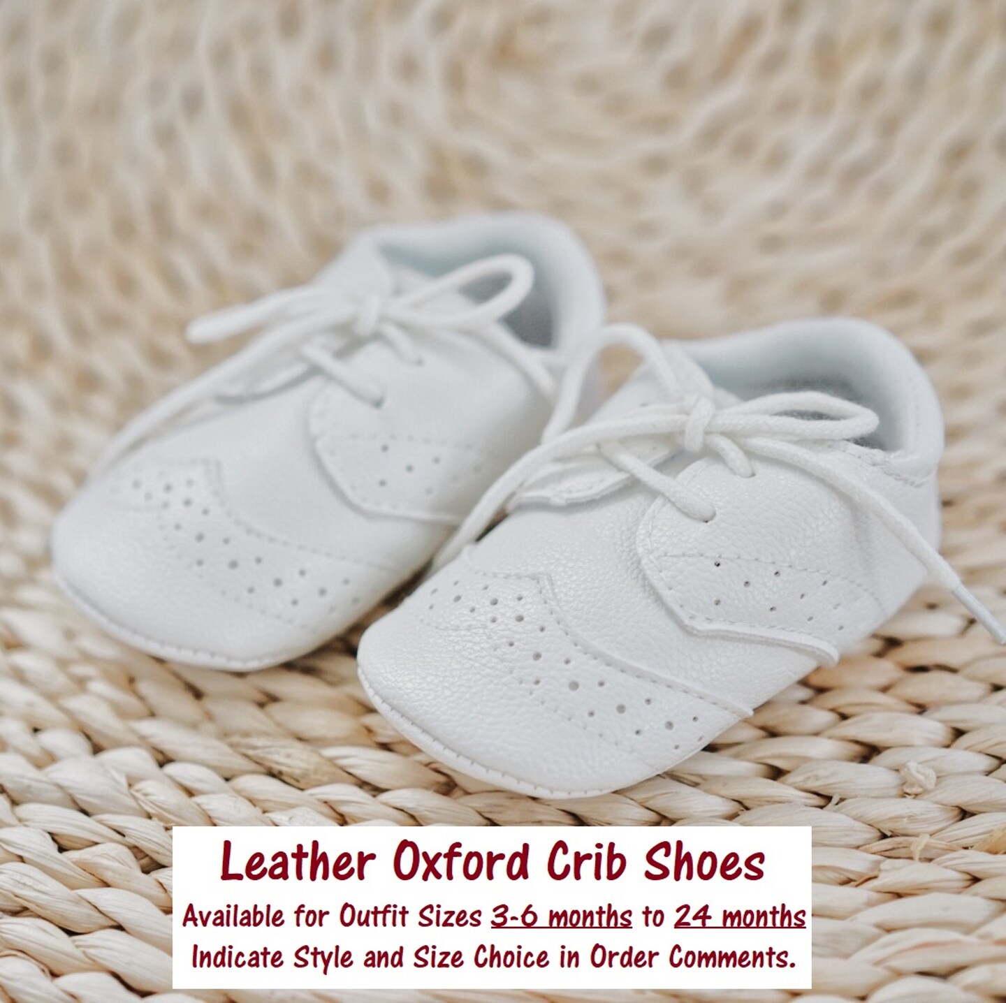 Baby Boy Shoes White Leather Oxfords for Baptism Christening Blessing First Shoes Infant Soft Sole First Walkers Baby Shower Gift MakerPlace by Michaels