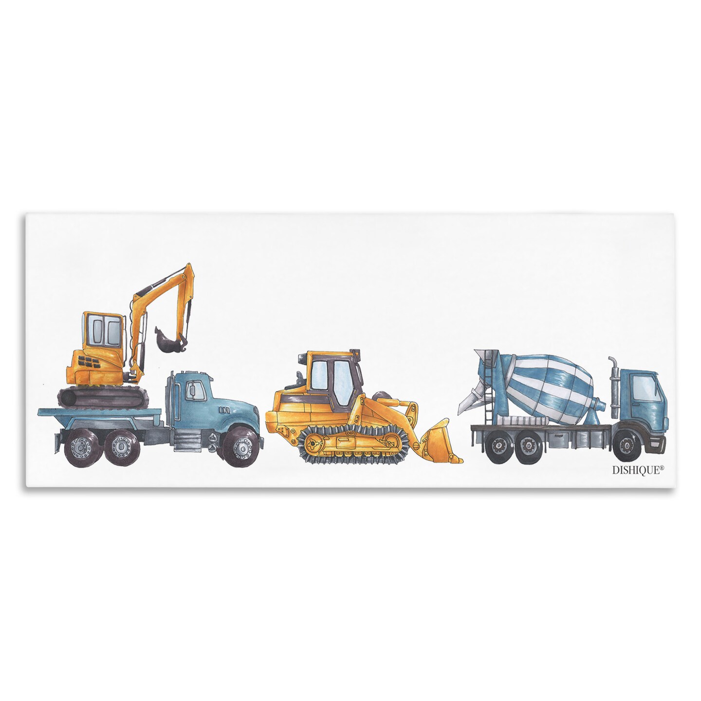 Stupell Industries Construction Vehicles Driving Illustration Canvas Wall Art